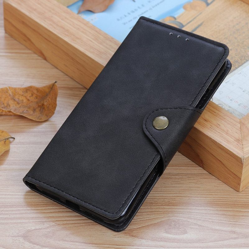 Folio Cover Xiaomi Redmi Note 12 4G Bottone Magnetico In Ecopelle