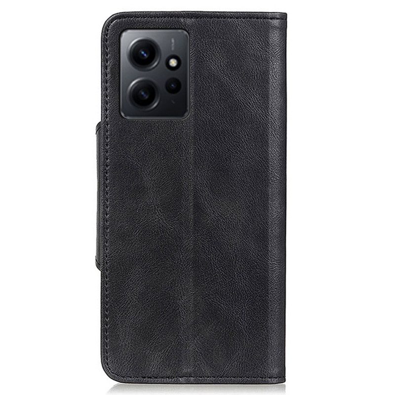 Folio Cover Xiaomi Redmi Note 12 4G Bottone Magnetico In Ecopelle