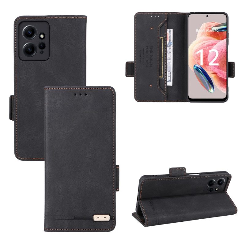 Folio Cover Xiaomi Redmi Note 12 4G Custodia in pelle Classico D'epoca