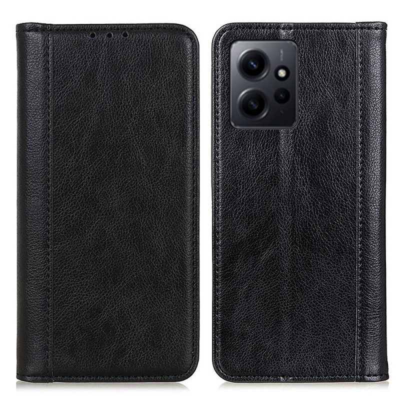 Folio Cover Xiaomi Redmi Note 12 4G Custodia in pelle Crosta D'epoca In Pelle