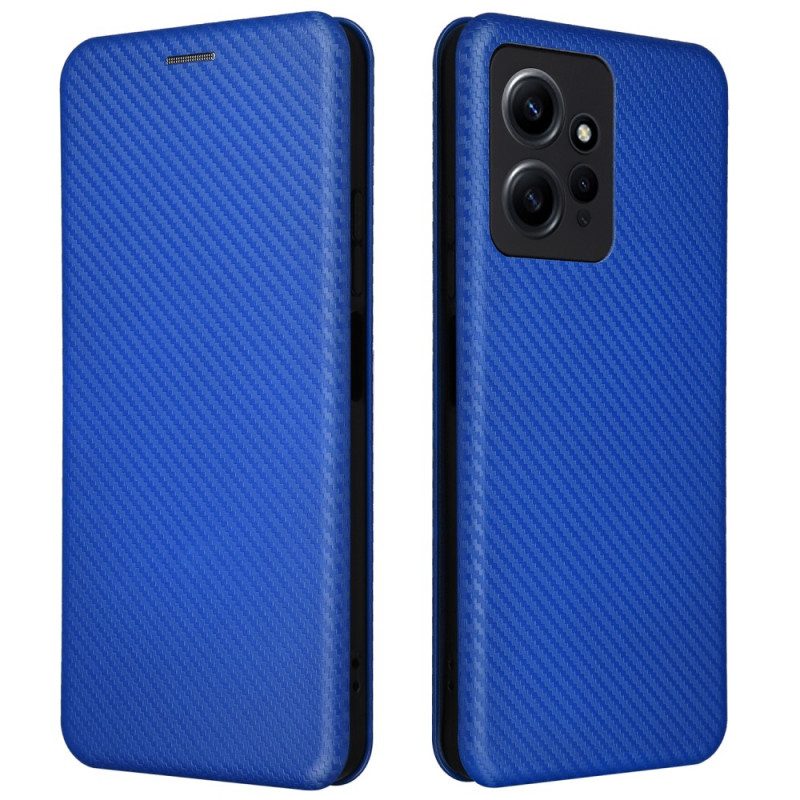 Folio Cover Xiaomi Redmi Note 12 4G Custodia in pelle Fibra Di Carbonio