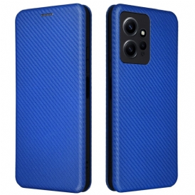 Folio Cover Xiaomi Redmi Note 12 4G Custodia in pelle Fibra Di Carbonio