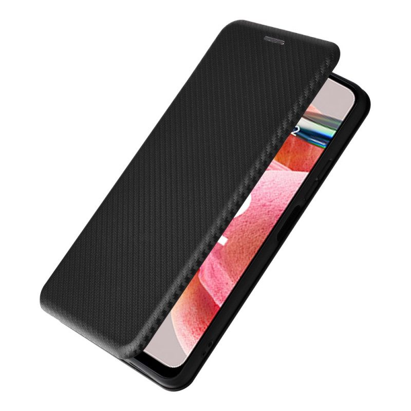 Folio Cover Xiaomi Redmi Note 12 4G Custodia in pelle Fibra Di Carbonio