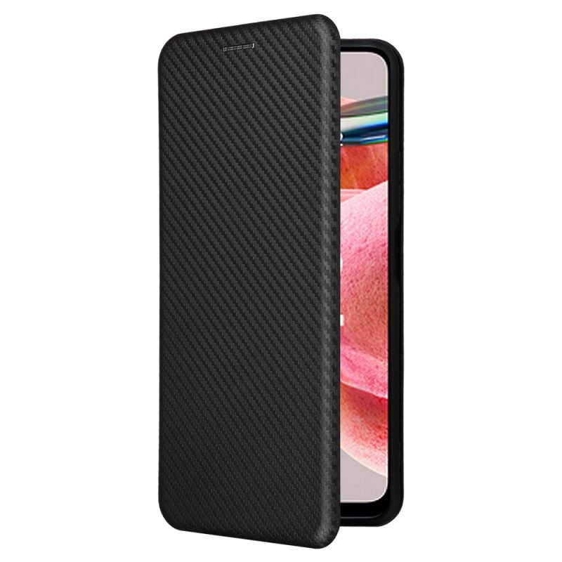 Folio Cover Xiaomi Redmi Note 12 4G Custodia in pelle Fibra Di Carbonio