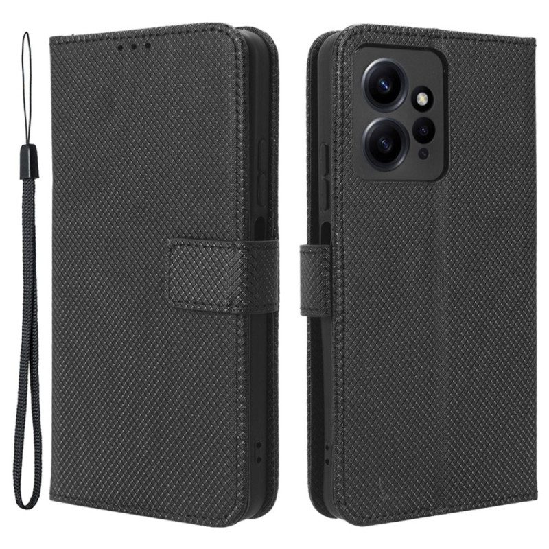 Folio Cover Xiaomi Redmi Note 12 4G Elegante Finta Pelle Con Cinturino