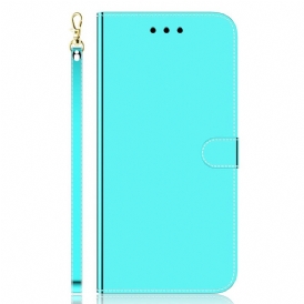 Folio Cover Xiaomi Redmi Note 12 4G Finta Pelle A Specchio Con Cinturino