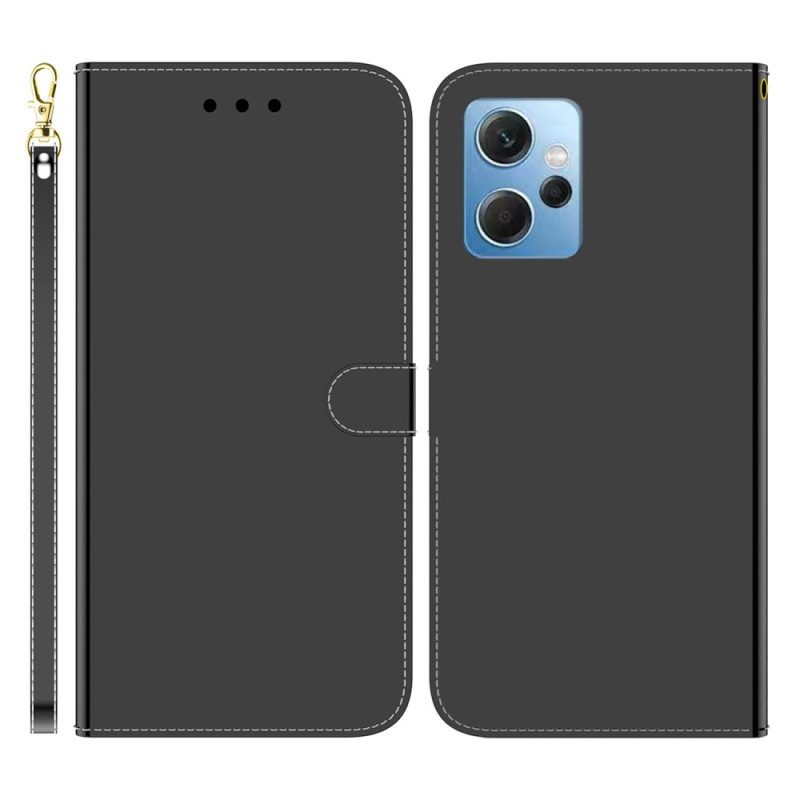 Folio Cover Xiaomi Redmi Note 12 4G Finta Pelle A Specchio Con Cinturino