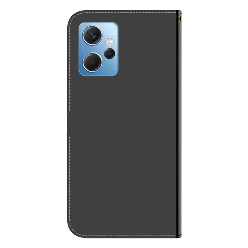 Folio Cover Xiaomi Redmi Note 12 4G Finta Pelle A Specchio Con Cinturino