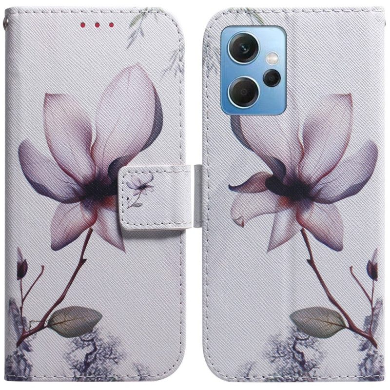 Folio Cover Xiaomi Redmi Note 12 4G Fiore Rosa