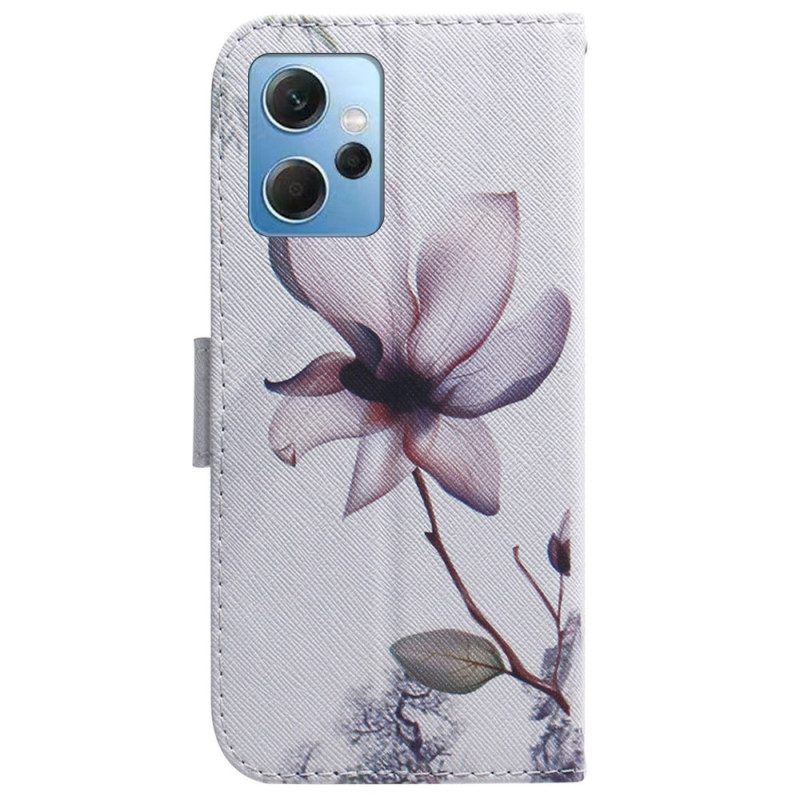 Folio Cover Xiaomi Redmi Note 12 4G Fiore Rosa