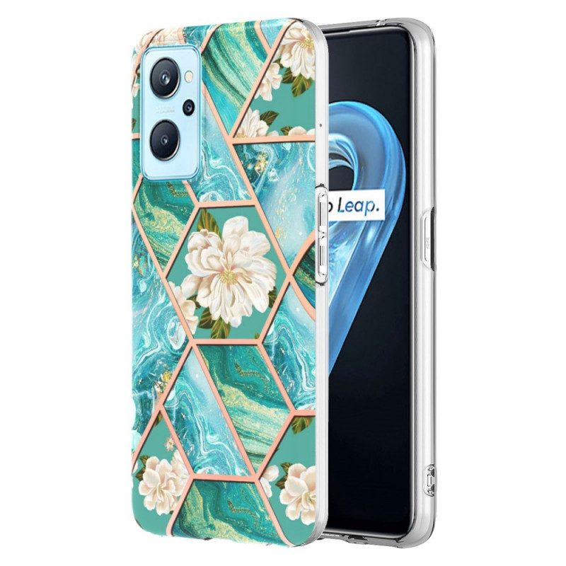 Cover Realme 9i Marmo Geometrico E Fiori