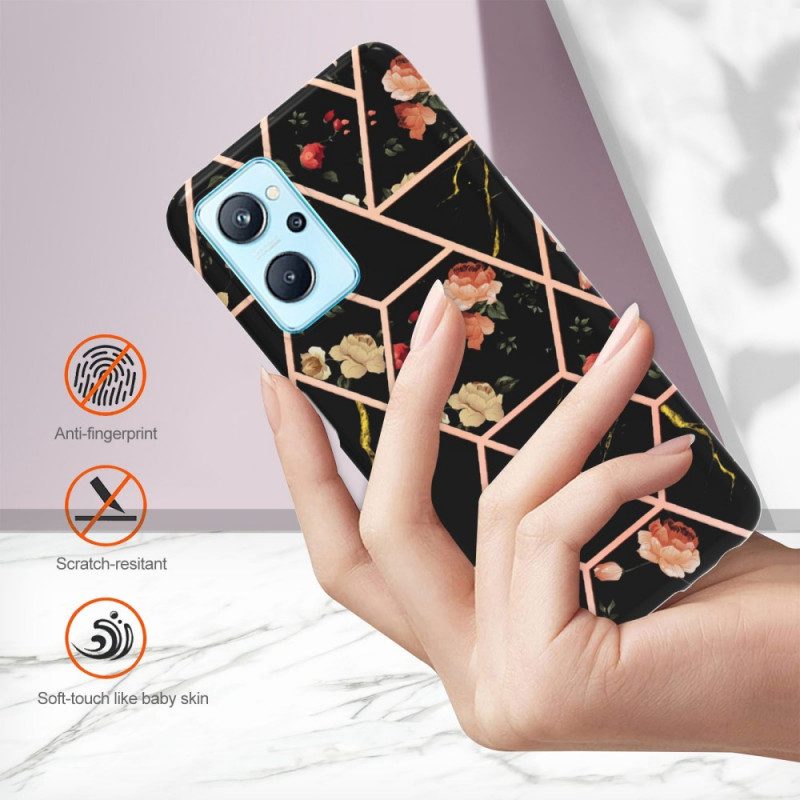 Cover Realme 9i Marmo Geometrico E Fiori