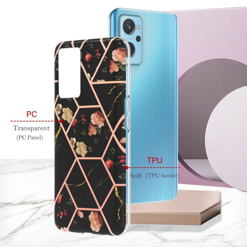 Cover Realme 9i Marmo Geometrico E Fiori