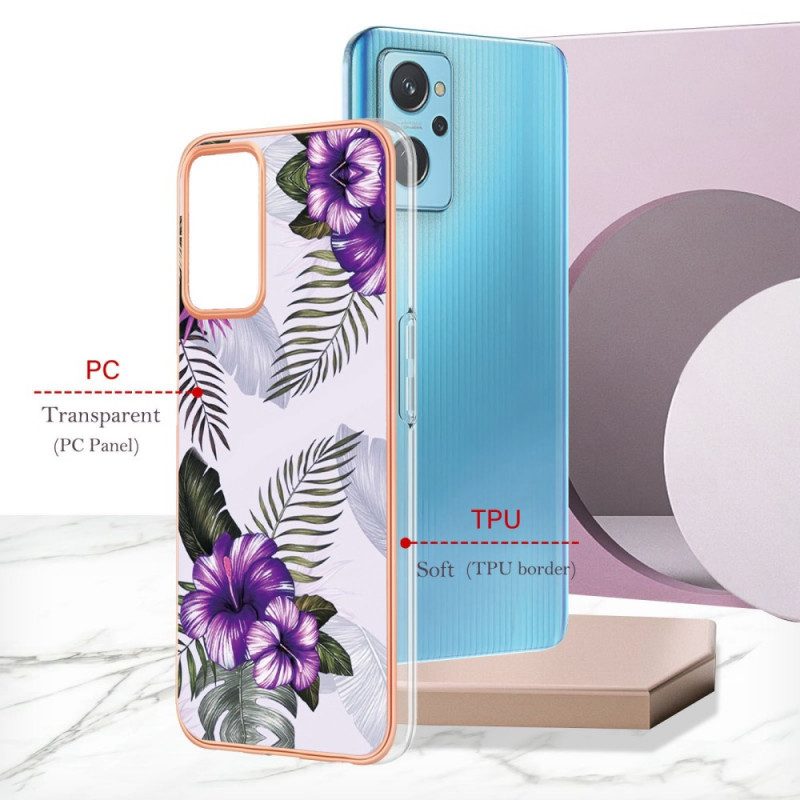 Cover Realme 9i Mini Fiori Viola