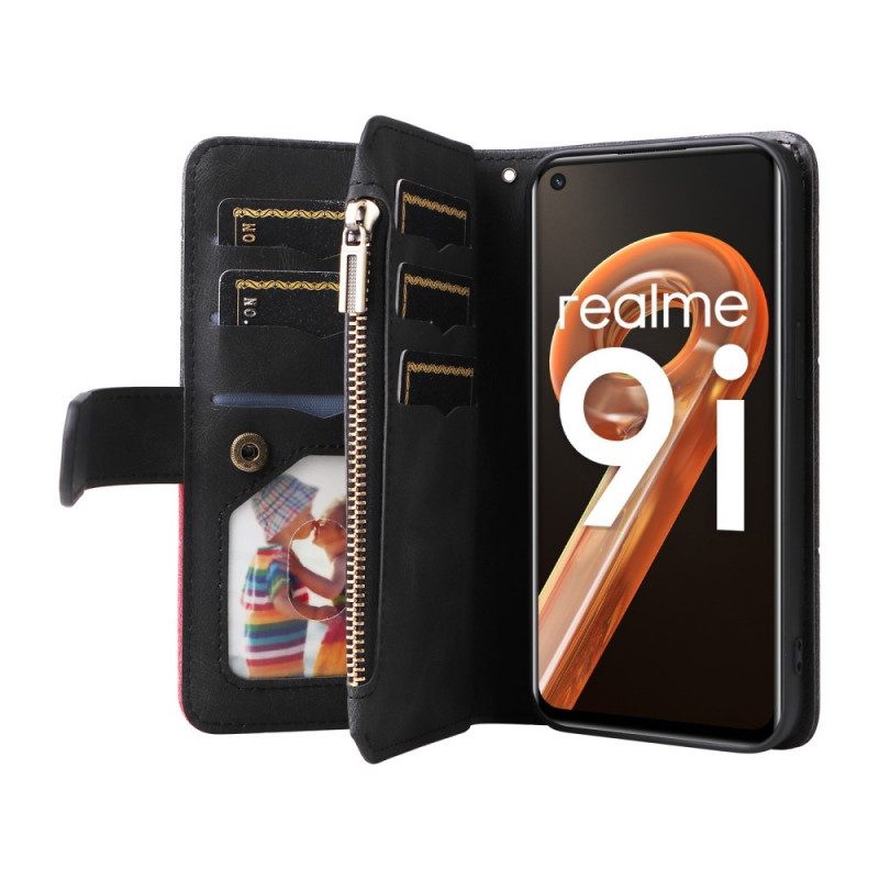 Custodia in pelle Realme 9i Portafoglio Con Cinturino Foderato