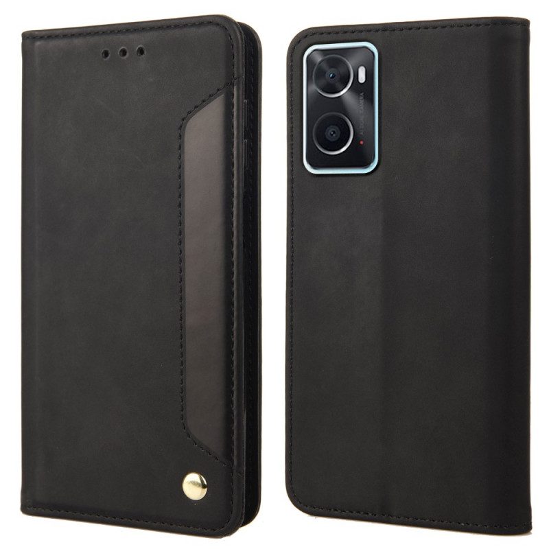 Folio Cover Realme 9i Custodia in pelle Effetto Pelle Business Bicolore