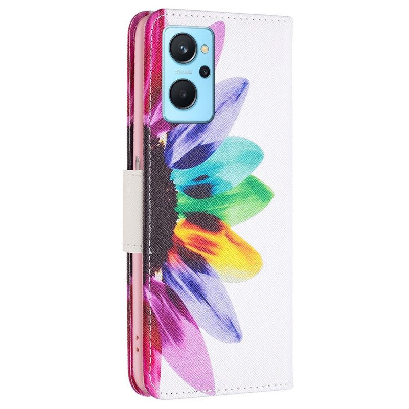 Folio Cover Realme 9i Fiore Dell'acquerello