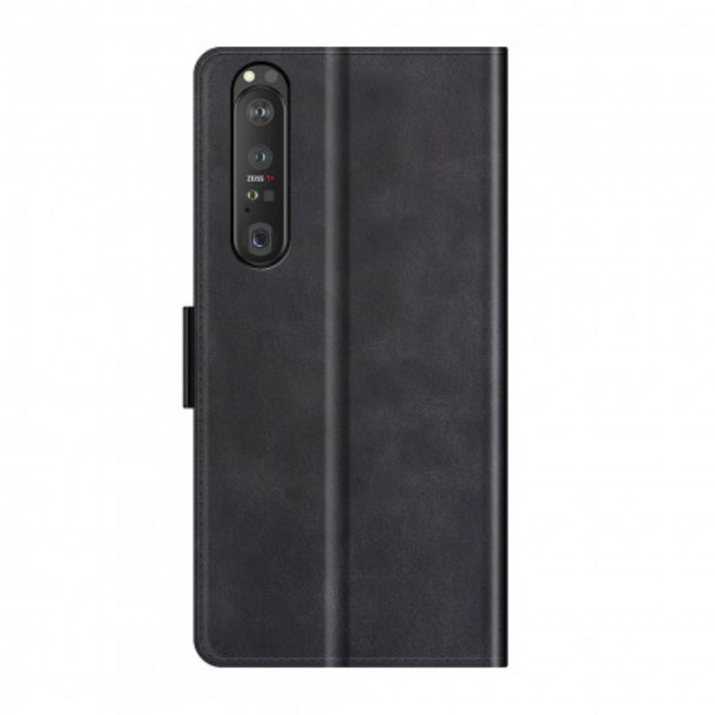 Custodia in pelle Sony Xperia 1 III Folio Cover Doppia Patta Classica