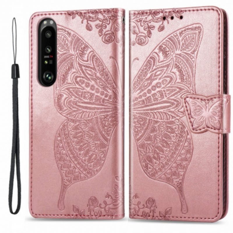 Custodia in pelle Sony Xperia 1 III Mezze Farfalle