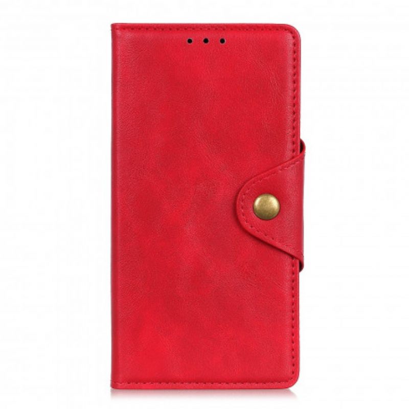 Folio Cover Sony Xperia 1 III Bottone Vintage In Ecopelle