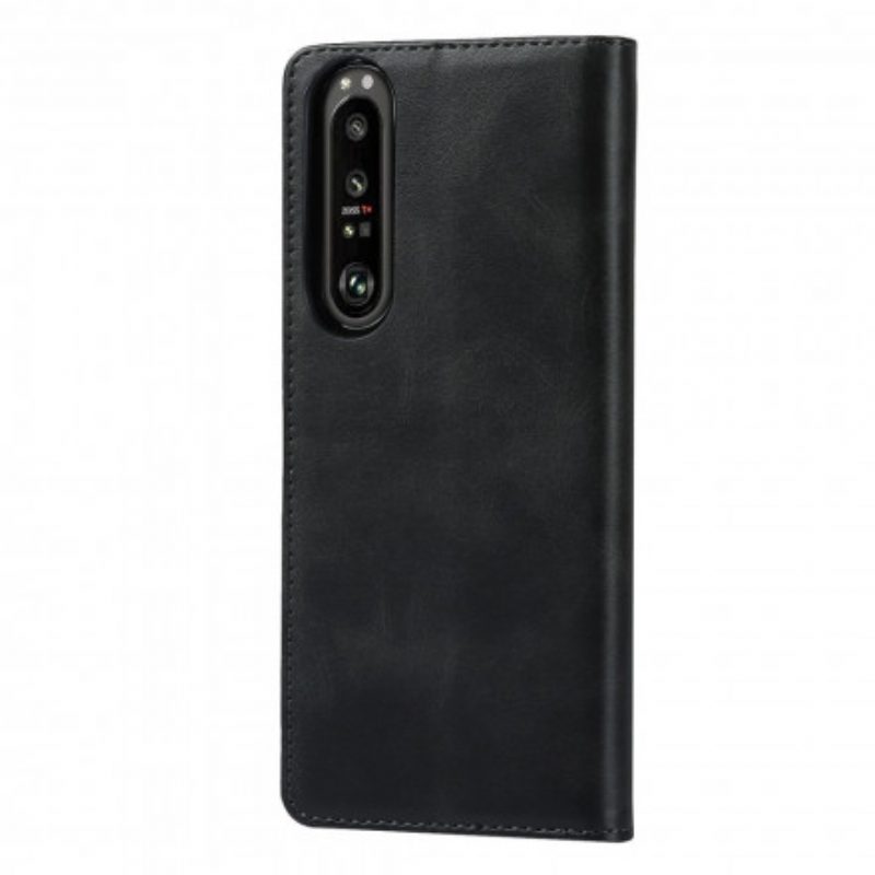 Folio Cover Sony Xperia 1 III Custodia in pelle Classico In Vera Pelle