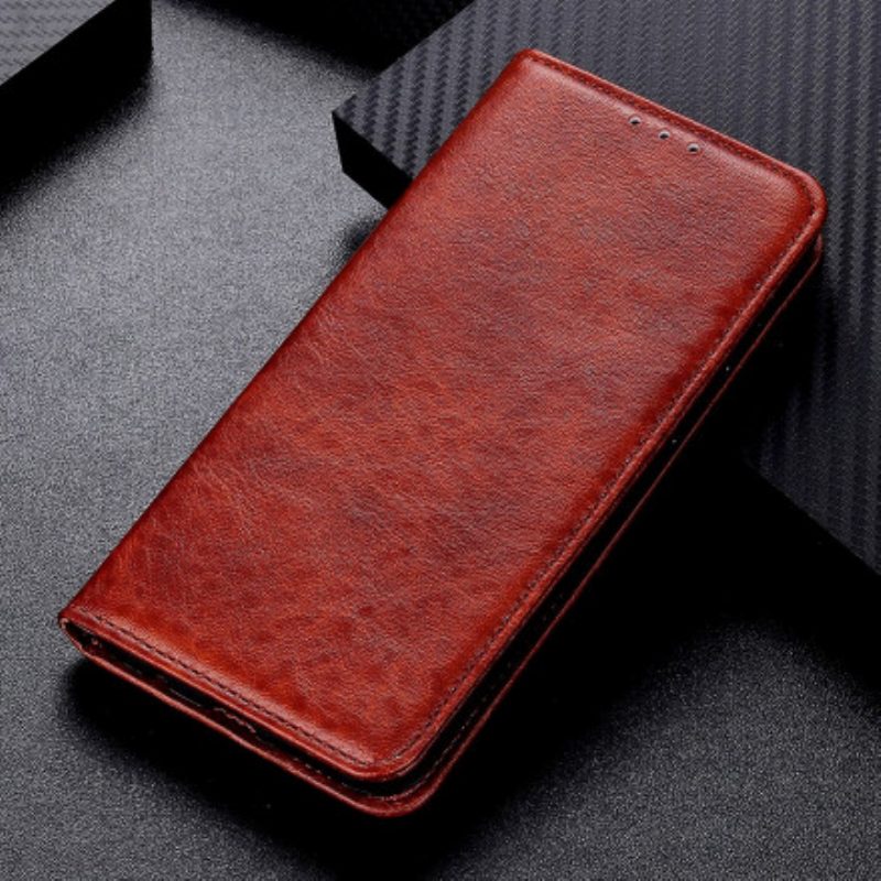 Folio Cover Sony Xperia 1 III Custodia in pelle Crosta Di Pelle Testurizzata