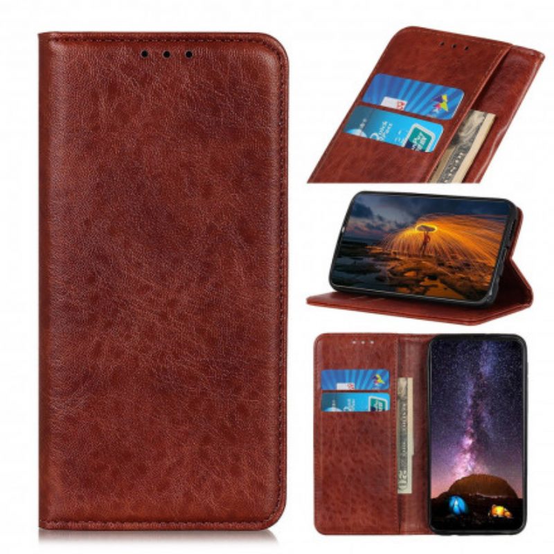 Folio Cover Sony Xperia 1 III Custodia in pelle Crosta Di Pelle Testurizzata