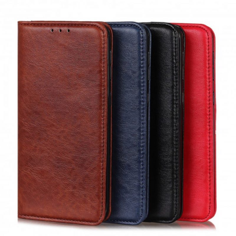 Folio Cover Sony Xperia 1 III Custodia in pelle Crosta Di Pelle Testurizzata