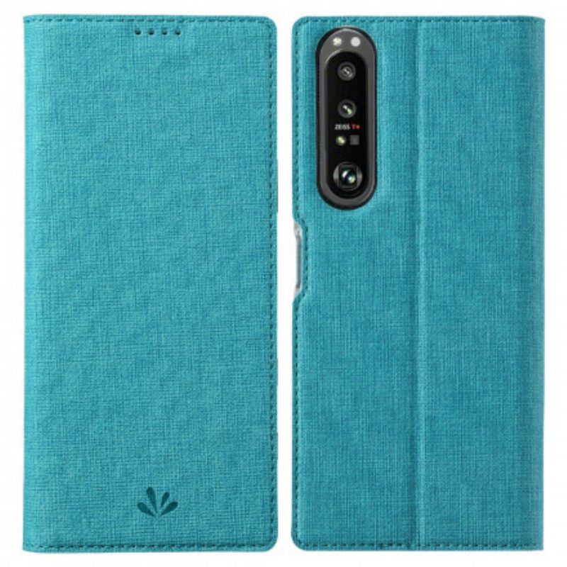 Folio Cover Sony Xperia 1 III Custodia in pelle Vili Dmx Testurizzato