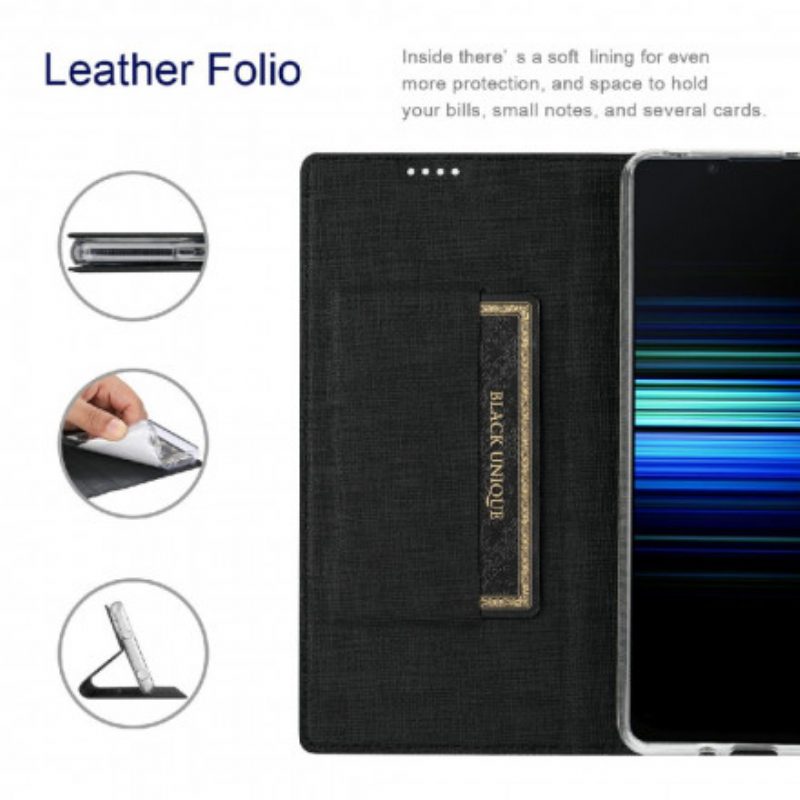 Folio Cover Sony Xperia 1 III Custodia in pelle Vili Dmx Testurizzato