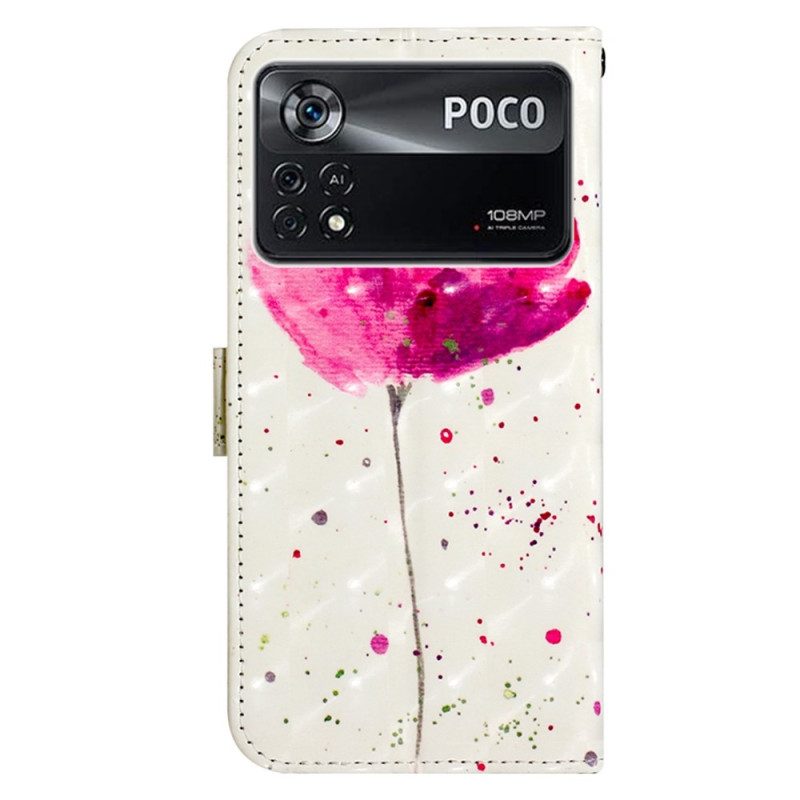 Cover Poco X4 Pro 5G Cinturino Papavero