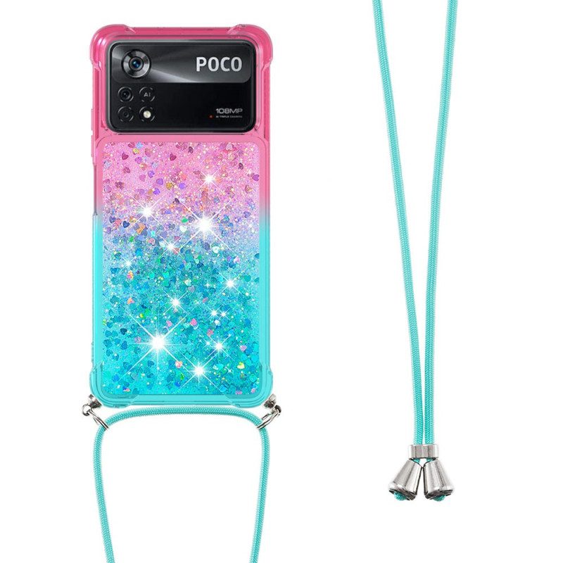 Cover Poco X4 Pro 5G Cordoncino In Silicone Glitterato