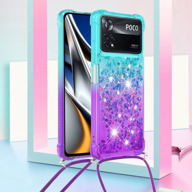 Cover Poco X4 Pro 5G Cordoncino In Silicone Glitterato