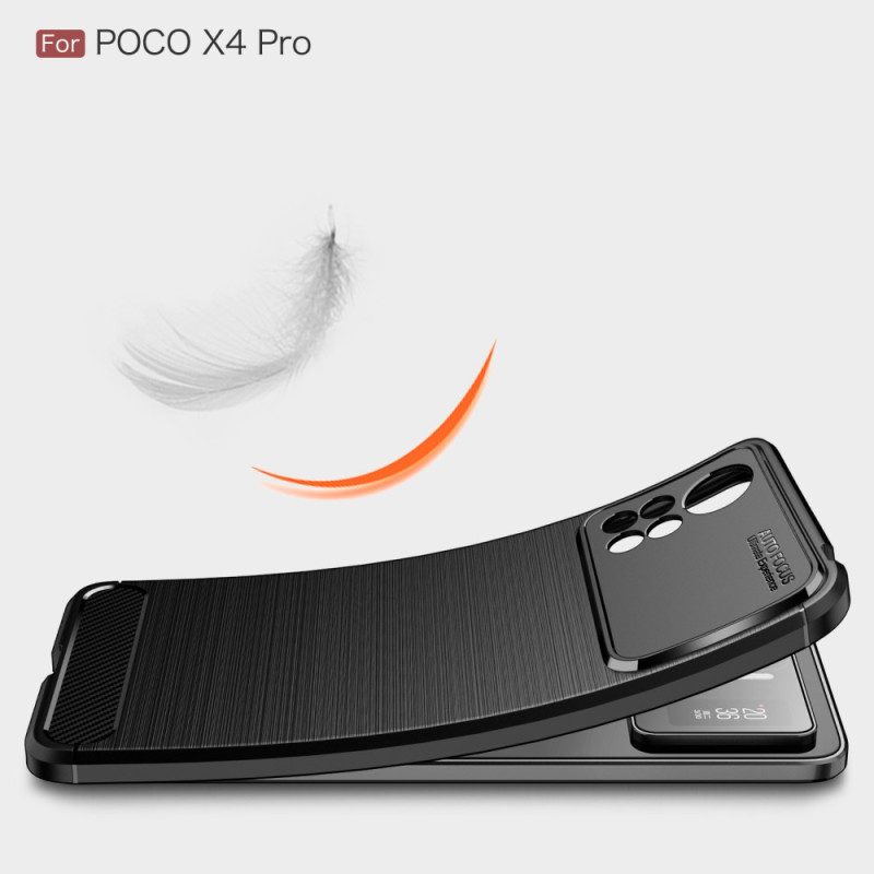 Cover Poco X4 Pro 5G Fibra Di Carbonio Spazzolata