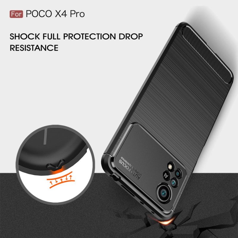 Cover Poco X4 Pro 5G Fibra Di Carbonio Spazzolata