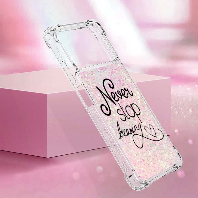 Cover Poco X4 Pro 5G Non Smettere Mai Di Sognare Glitter