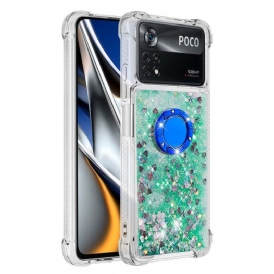 Cover Poco X4 Pro 5G Paillettes Con Supporto Ad Anello