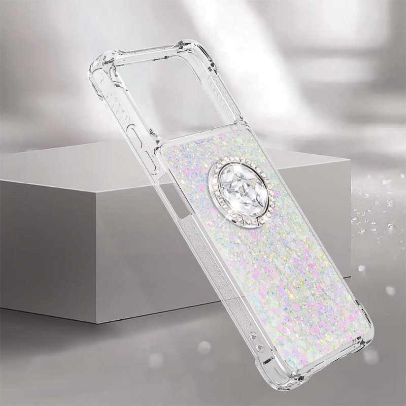 Cover Poco X4 Pro 5G Paillettes Con Supporto Ad Anello