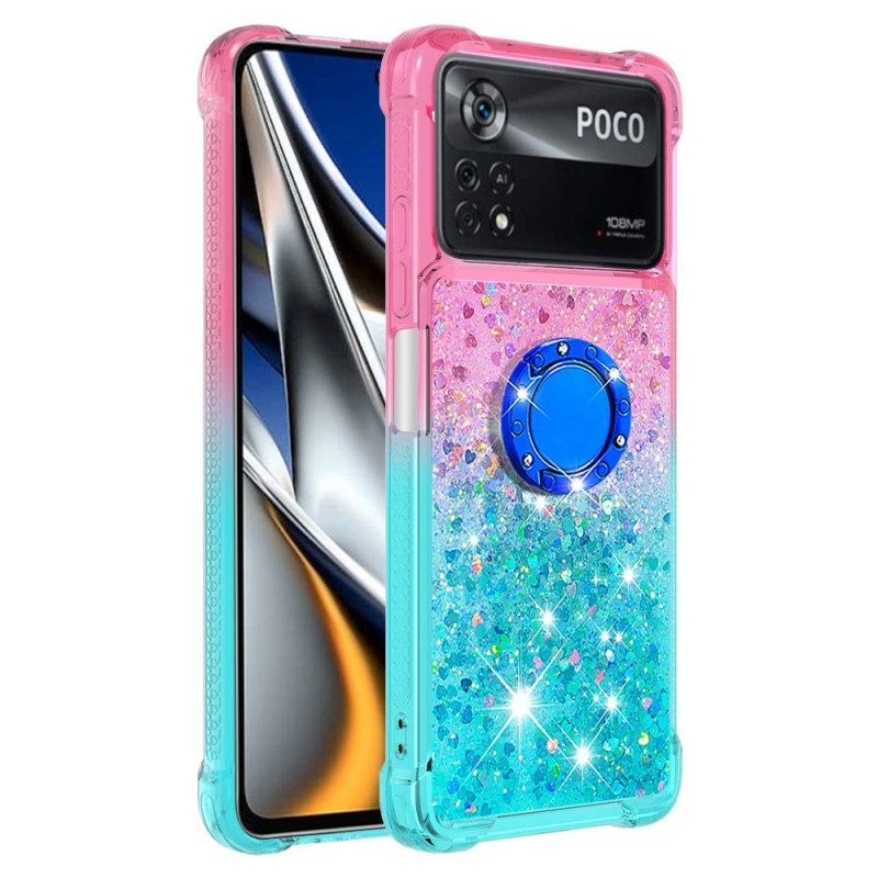 Cover Poco X4 Pro 5G Staffa Ad Anello Glitterata