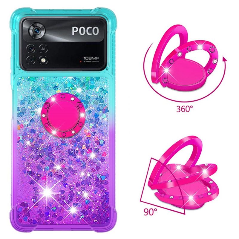 Cover Poco X4 Pro 5G Staffa Ad Anello Glitterata