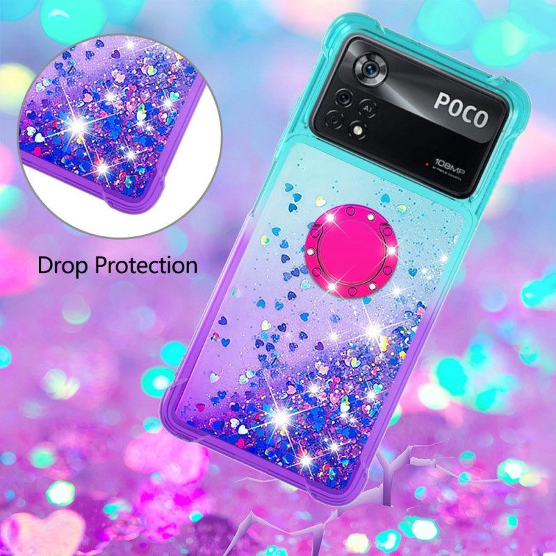 Cover Poco X4 Pro 5G Staffa Ad Anello Glitterata