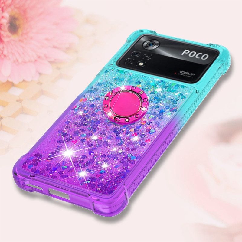 Cover Poco X4 Pro 5G Staffa Ad Anello Glitterata