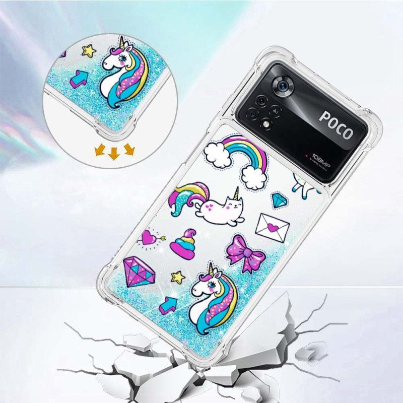 Cover Poco X4 Pro 5G Unicorno Glitterato