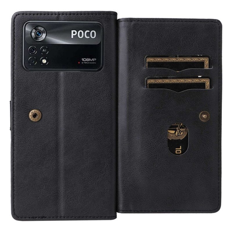 Custodia in pelle Poco X4 Pro 5G 10 Titolari Di Carte