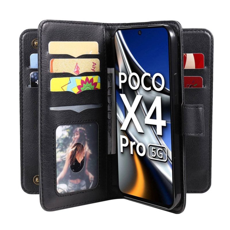 Custodia in pelle Poco X4 Pro 5G 10 Titolari Di Carte