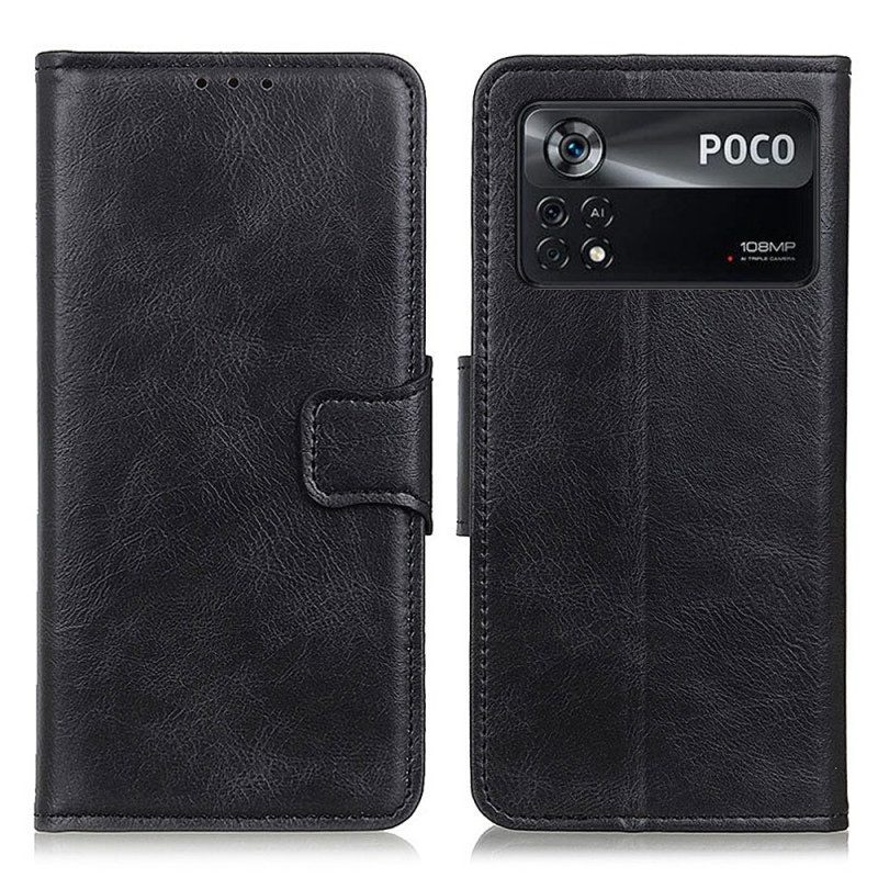 Custodia in pelle Poco X4 Pro 5G Chiusura In Pelle Stile Reversibile