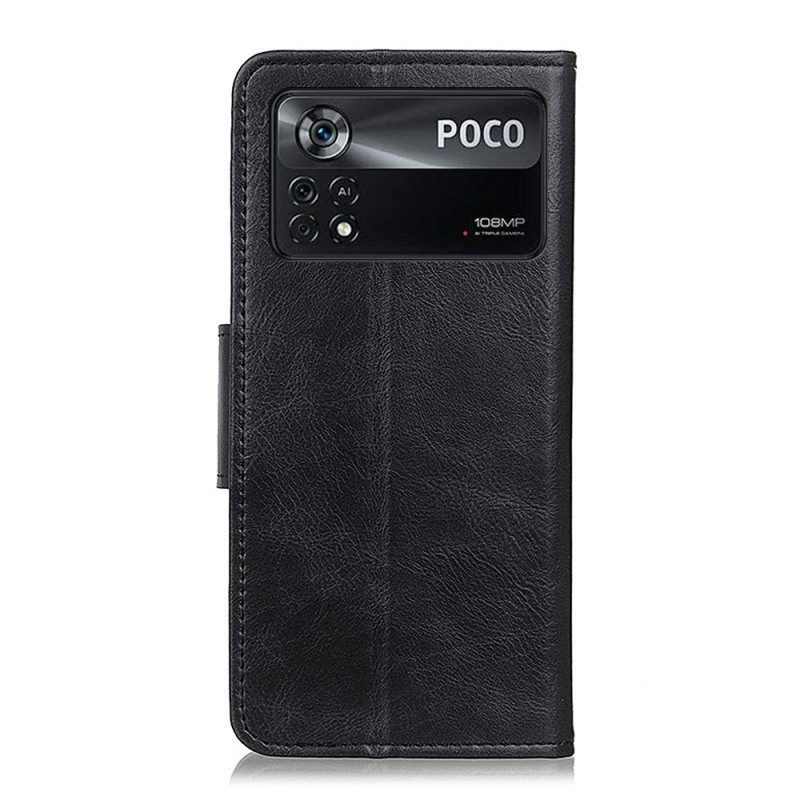 Custodia in pelle Poco X4 Pro 5G Chiusura In Pelle Stile Reversibile