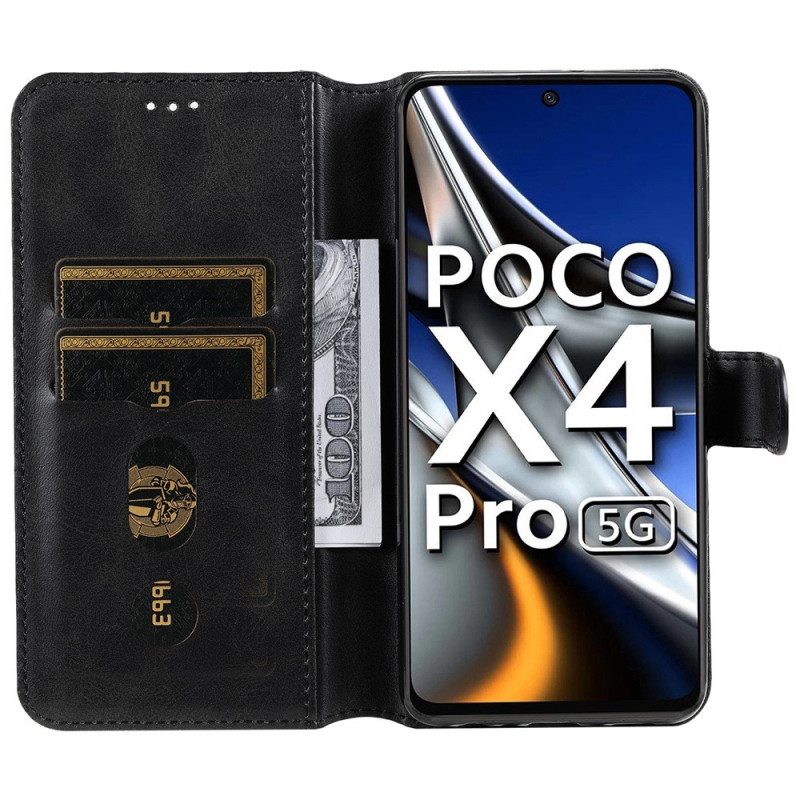 Custodia in pelle Poco X4 Pro 5G Classico Effetto Pelle