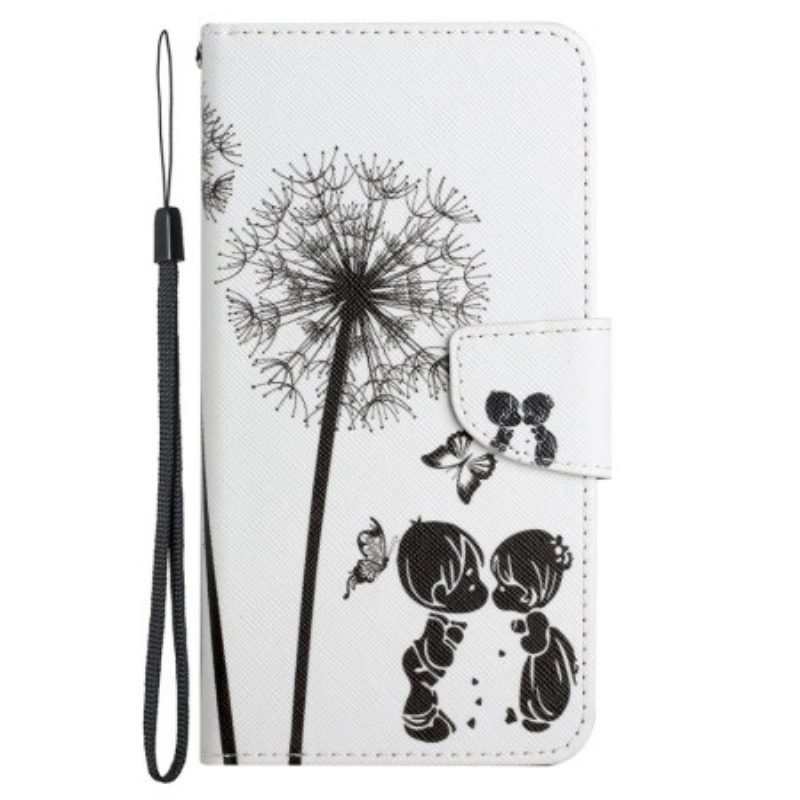 Custodia in pelle Poco X4 Pro 5G Cordino Love Dandelions