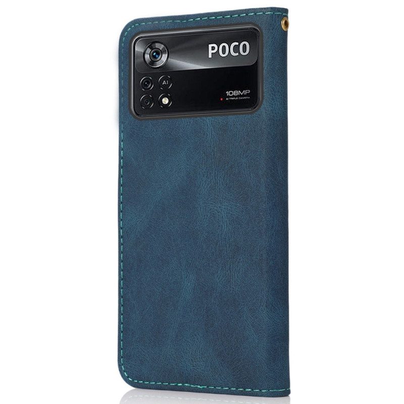 Custodia in pelle Poco X4 Pro 5G Ecopelle Bicolore